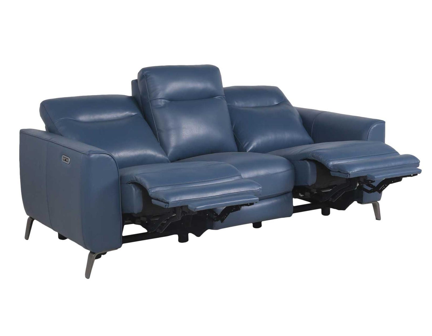 Steve Silver Sansa Leather Dual Power Reclining Sofa in Ocean Blue Steve Silver 2