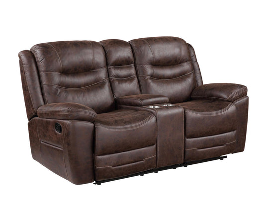 Steve Silver Stetson Manual Reclining Console Loveseat in Merlot Steve Silver 2