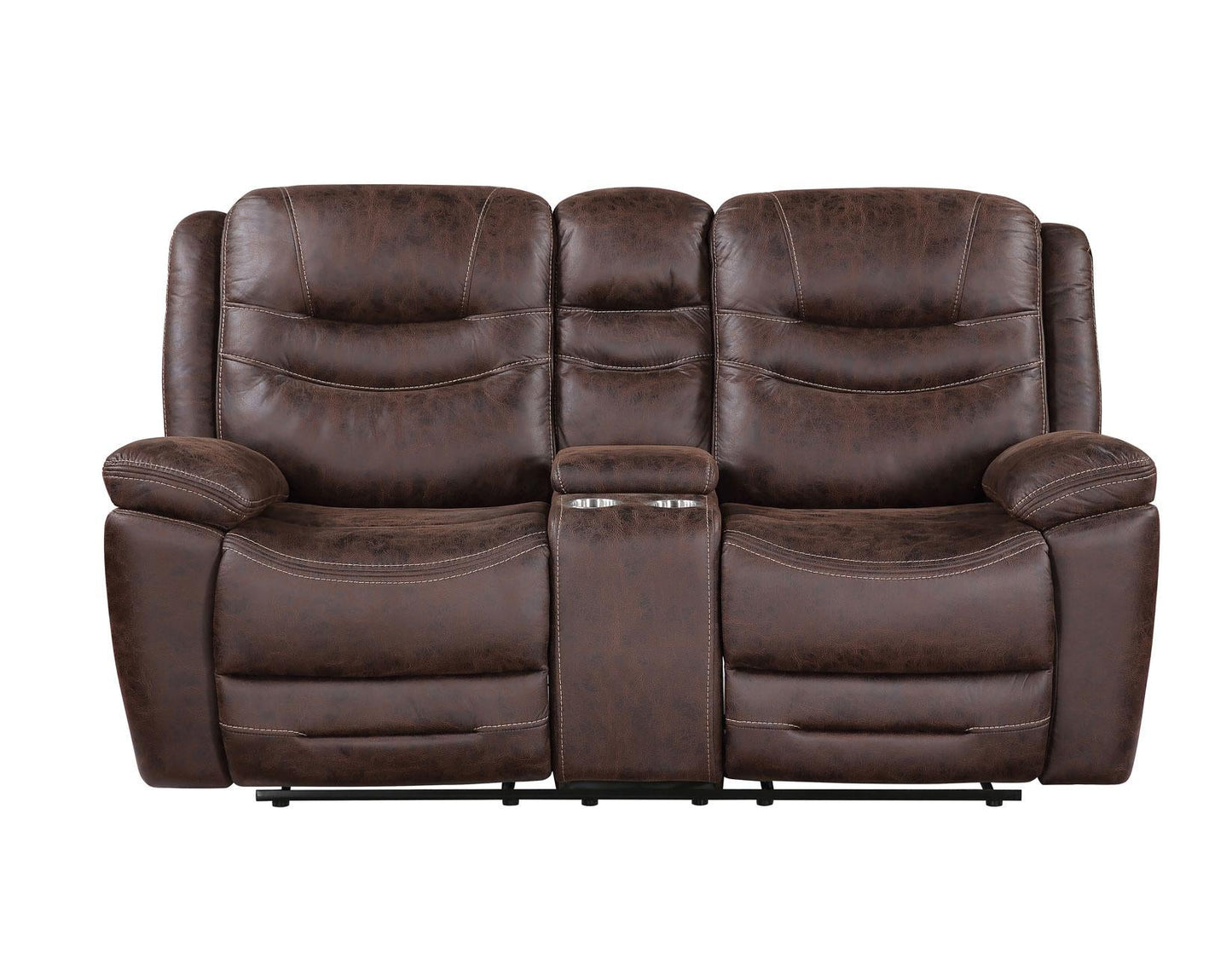 Steve Silver Stetson Manual Reclining Console Loveseat in Merlot Steve Silver 2