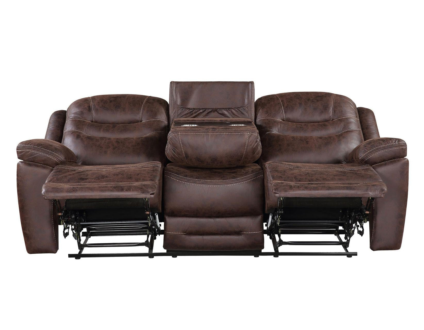 Steve Silver Stetson Manual Reclining Sofa w/ Dropdown Table in Merlot Steve Silver 2