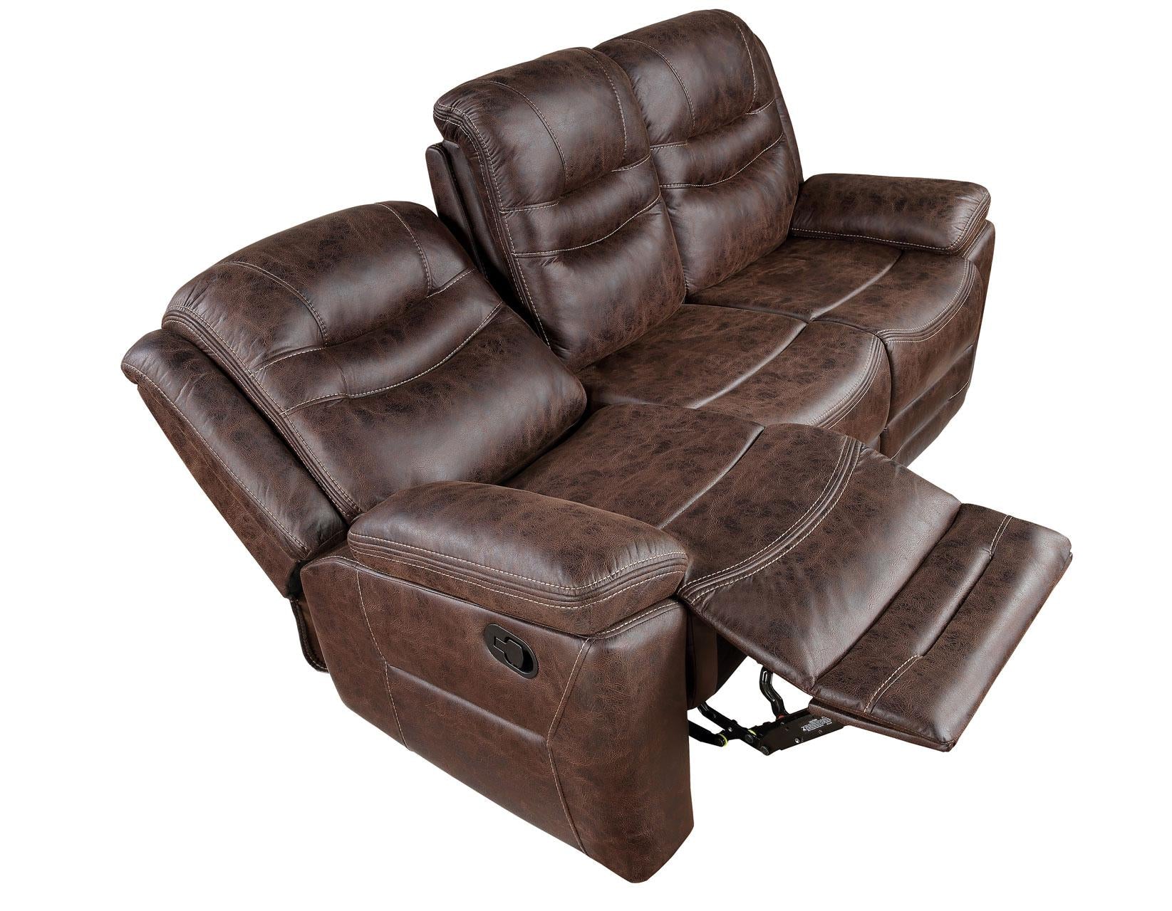 Steve Silver Stetson Manual Reclining Sofa w/ Dropdown Table in Merlot Steve Silver 2