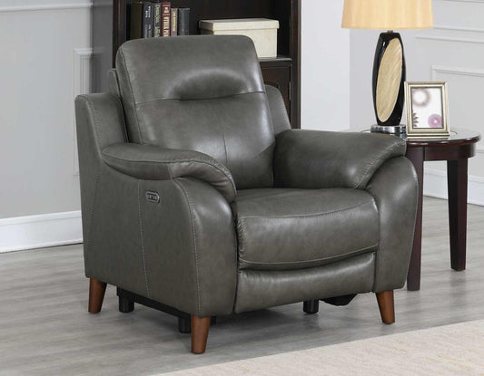 Steve Silver Trento Dual Power Leather Reclining Chair in Charcoal Steve Silver 2