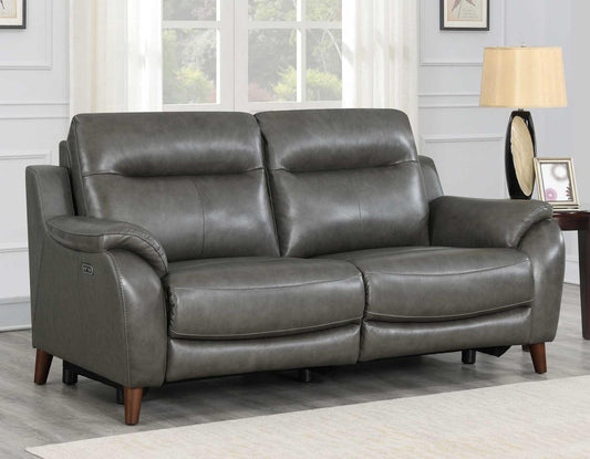 Steve Silver Trento Dual Power Leather Reclining Sofa in Charcoal Steve Silver 2