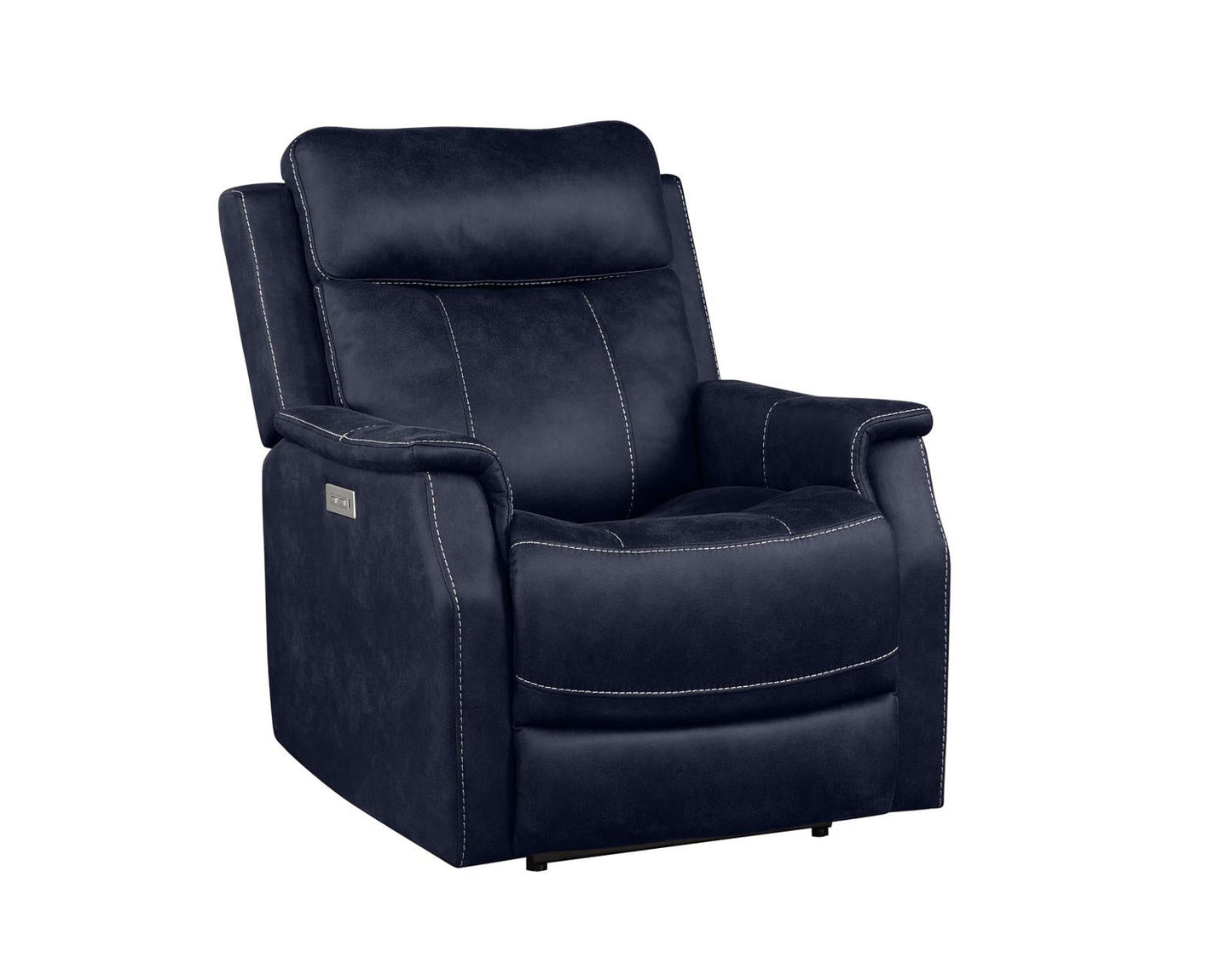 Steve Silver Valencia Dual Power Leatherette Recliner in Ocean Blue Steve Silver 2