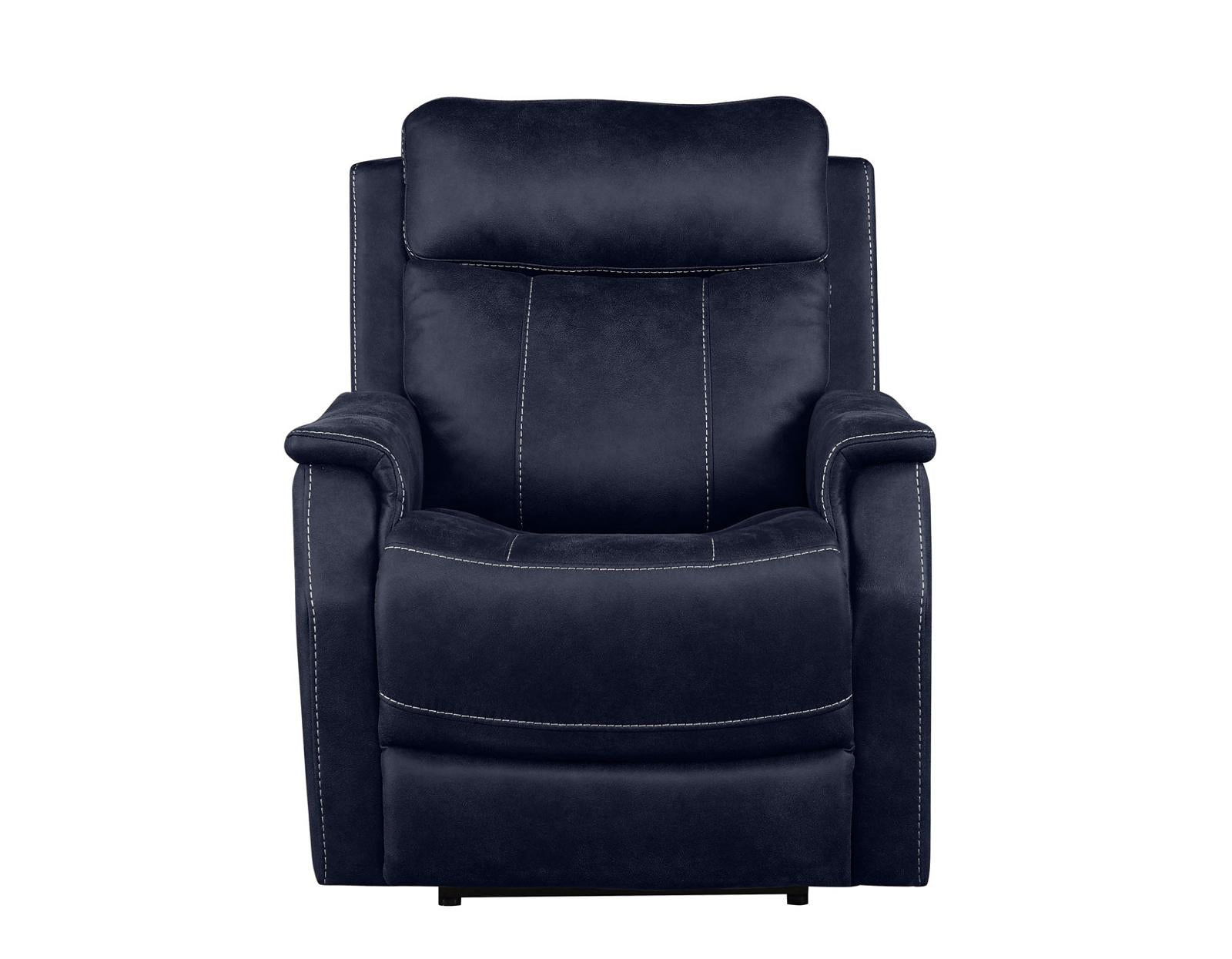 Steve Silver Valencia Dual Power Leatherette Recliner in Ocean Blue Steve Silver 2