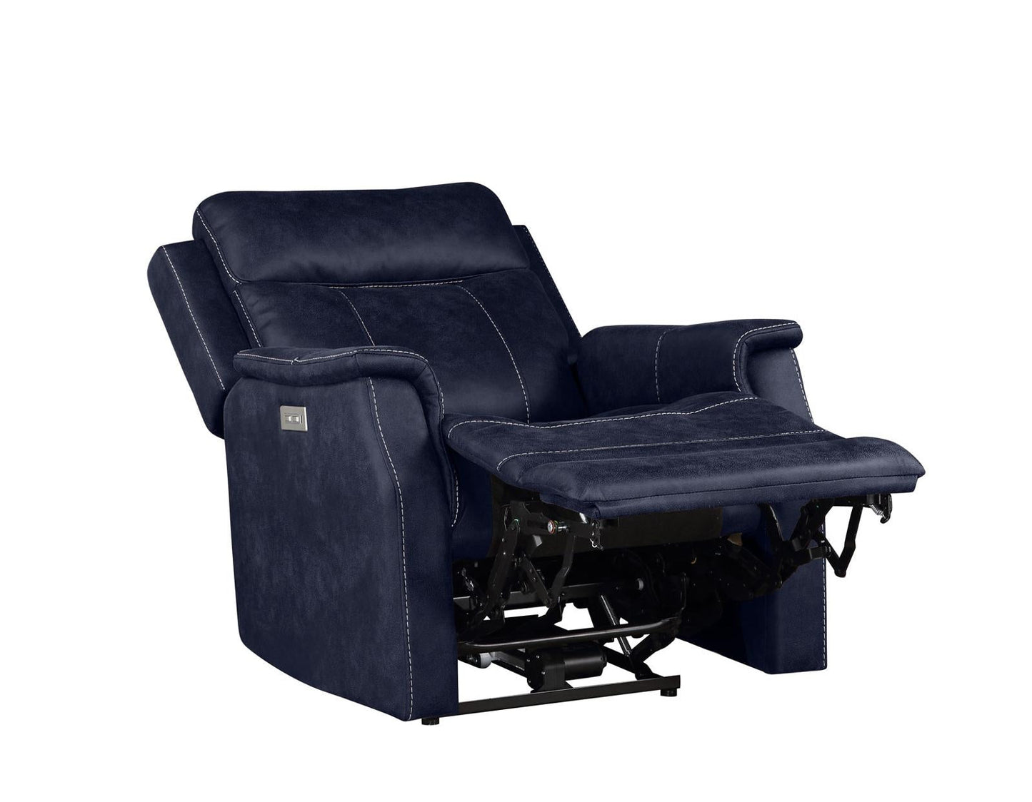 Steve Silver Valencia Dual Power Leatherette Recliner in Ocean Blue Steve Silver 2