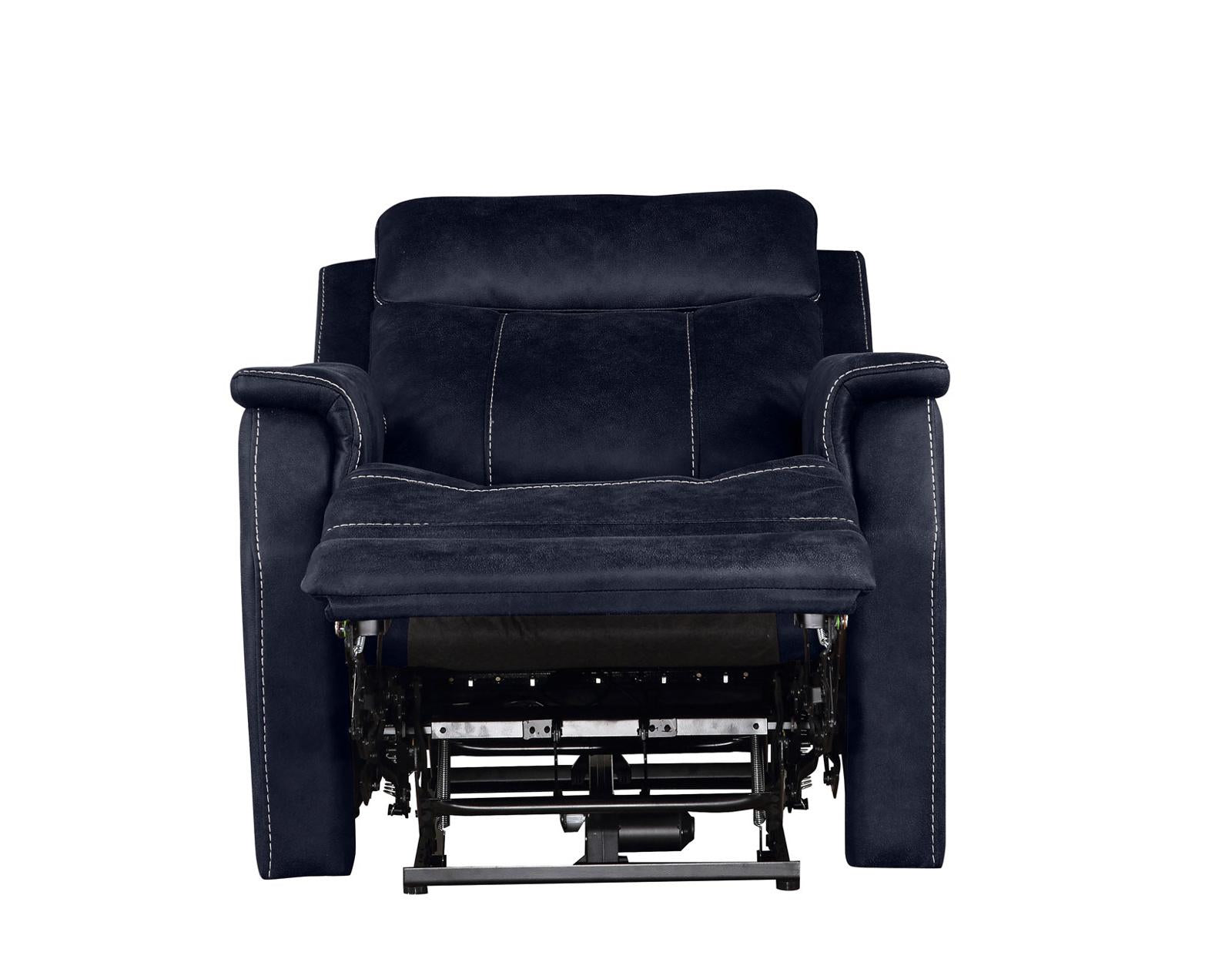 Steve Silver Valencia Dual Power Leatherette Recliner in Ocean Blue Steve Silver 2