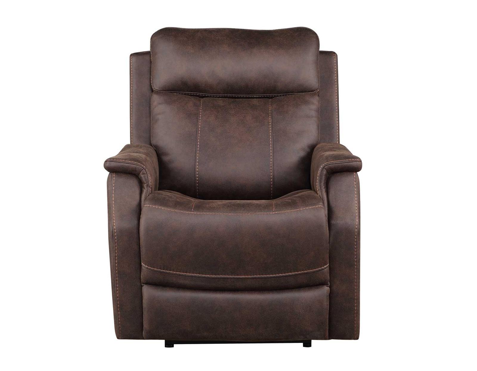 Steve Silver Valencia Dual Power Leatherette Recliner in Walnut Steve Silver 2