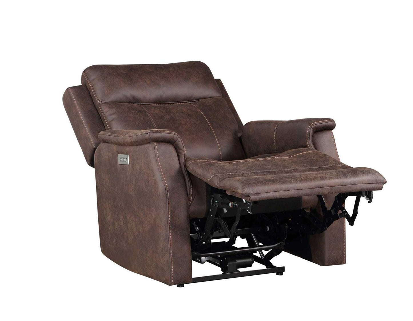 Steve Silver Valencia Dual Power Leatherette Recliner in Walnut Steve Silver 2