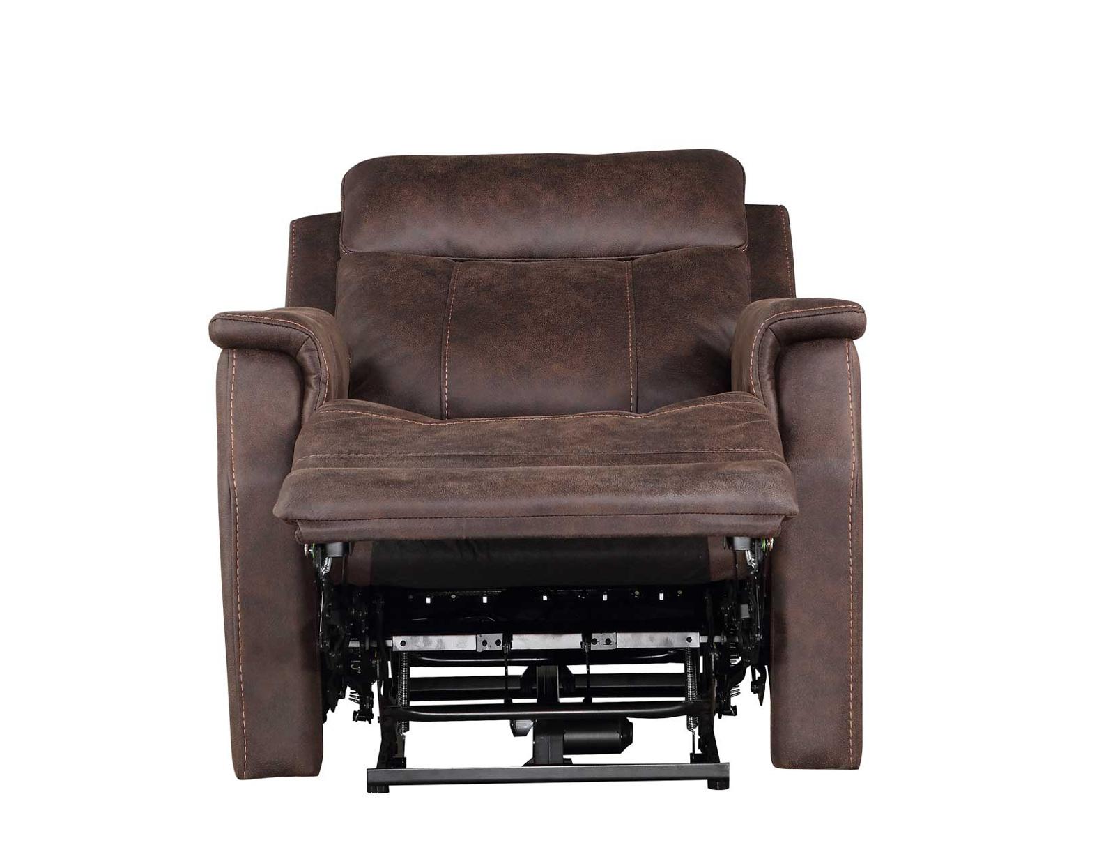 Steve Silver Valencia Dual Power Leatherette Recliner in Walnut Steve Silver 2