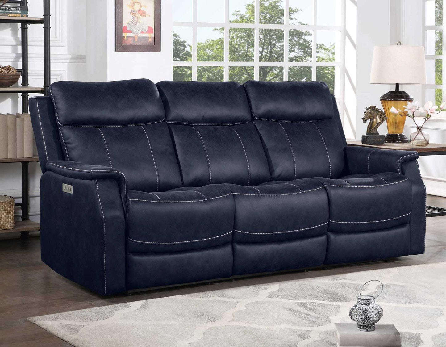 Steve Silver Valencia Dual Power Reclining Sofa in Ocean Blue Steve Silver 2