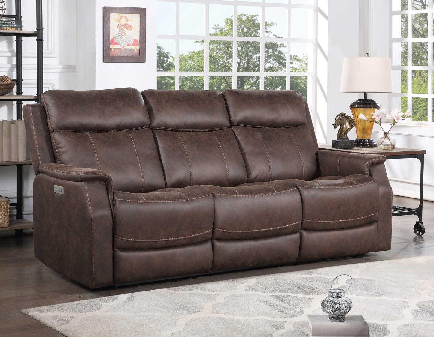 Steve Silver Valencia Dual Power Reclining Sofa in Walnut Steve Silver 2