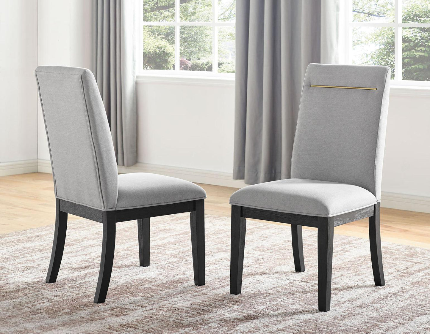 Steve Silver Yves Performance Side Chair in Rubbed Charcoal (Set of 2) Steve Silver 2