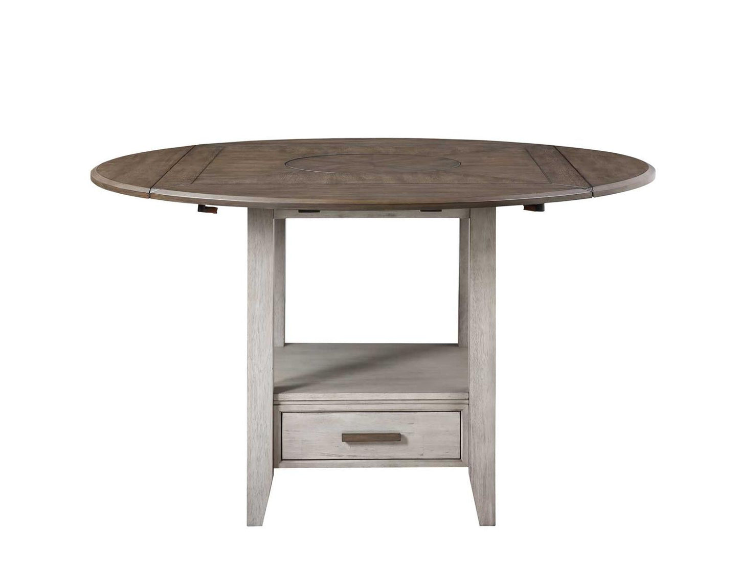 Steve Silver Abacus Round Drop Leaf Storage Table in Smoky Alabaster Steve Silver 2