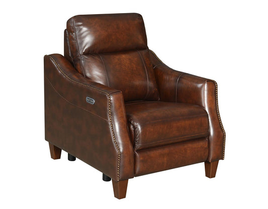 Steve Silver Akari Leather Dual Power Recliner in English Chestnut Steve Silver 2