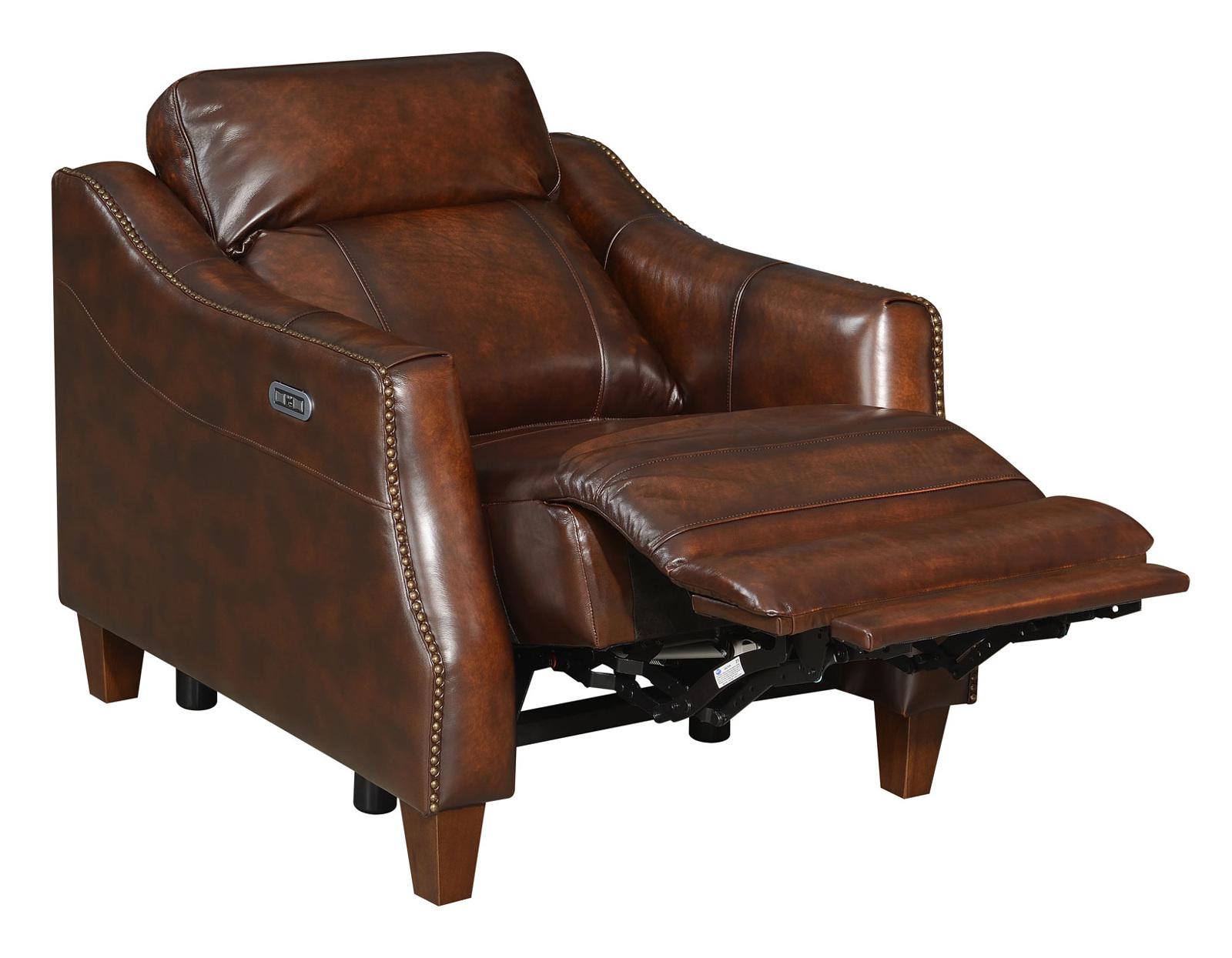 Steve Silver Akari Leather Dual Power Recliner in English Chestnut Steve Silver 2