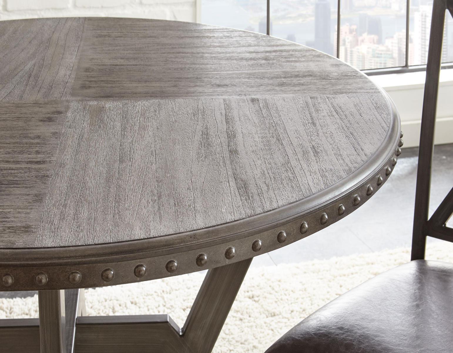 Steve Silver Alamo Round Dining Table in Gray Steve Silver 2