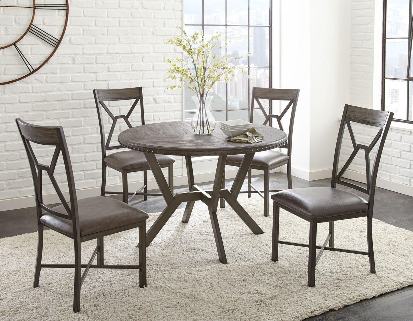 Steve Silver Alamo Round Dining Table in Gray Steve Silver 2