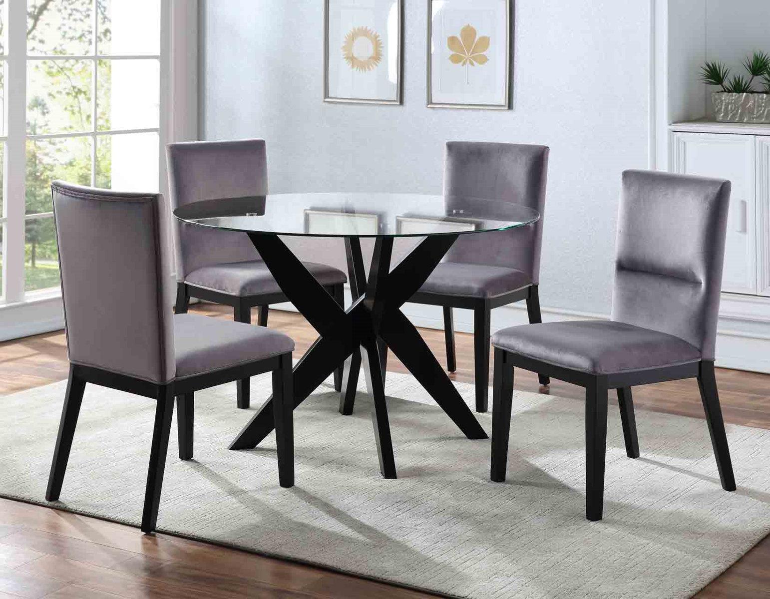 Steve Silver Amalie Round Dining Table in Black Steve Silver 2