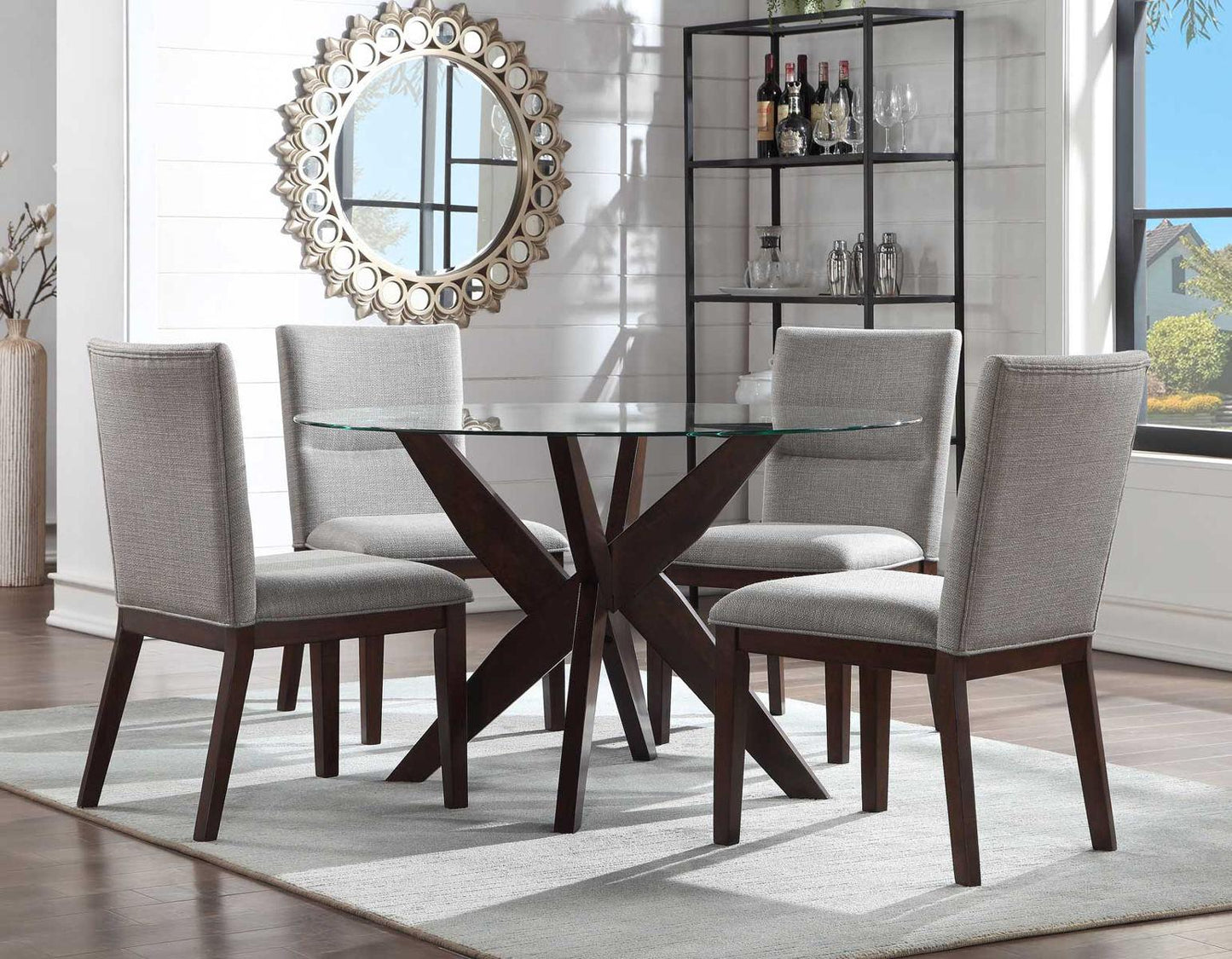 Steve Silver Amalie Round Dining Table in Walnut Steve Silver 2