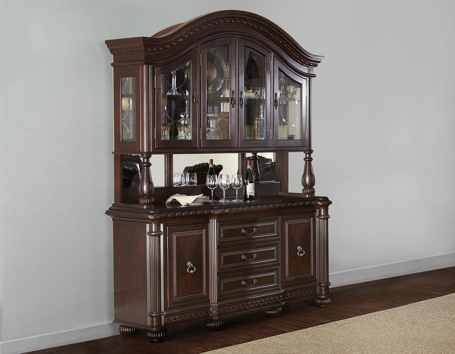 Steve Silver Antoinette Buffet & Hutch in Rich Cherry_H Steve Silver 2