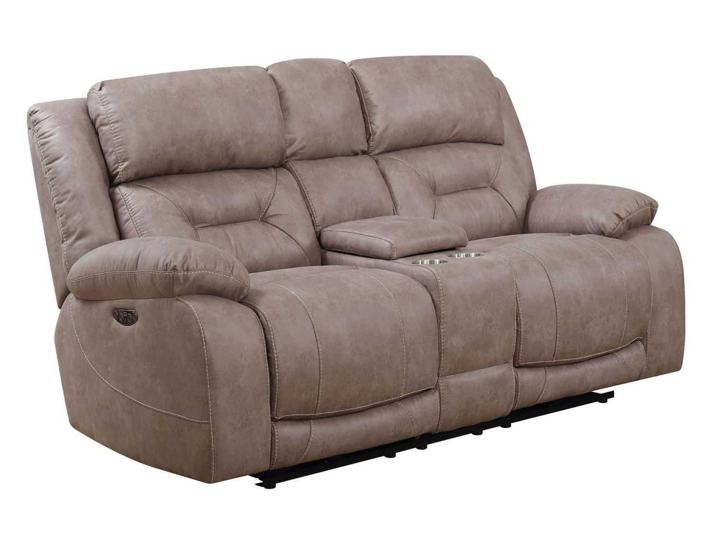 Steve Silver Aria Dual Power Reclining Console Loveseat in Desert Sand Steve Silver 2