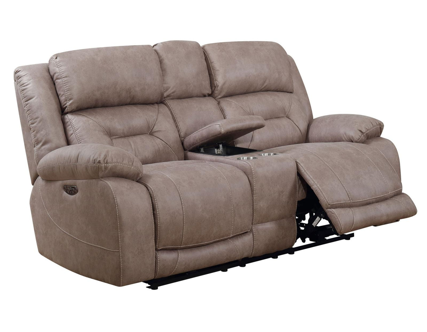 Steve Silver Aria Dual Power Reclining Console Loveseat in Desert Sand Steve Silver 2