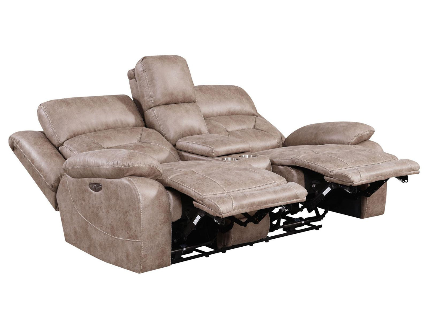 Steve Silver Aria Dual Power Reclining Console Loveseat in Desert Sand Steve Silver 2