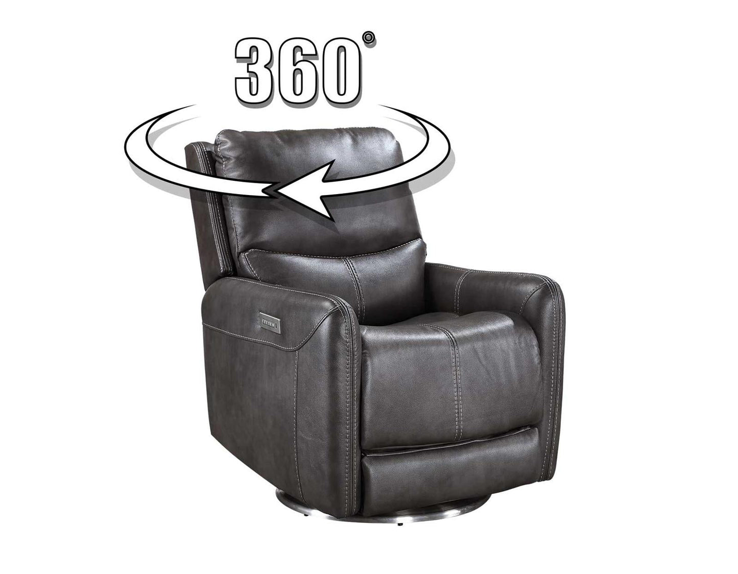 Steve Silver Athens Triple-Power 360 Degree Swivel Motion Chair in Charcoal Steve Silver 2