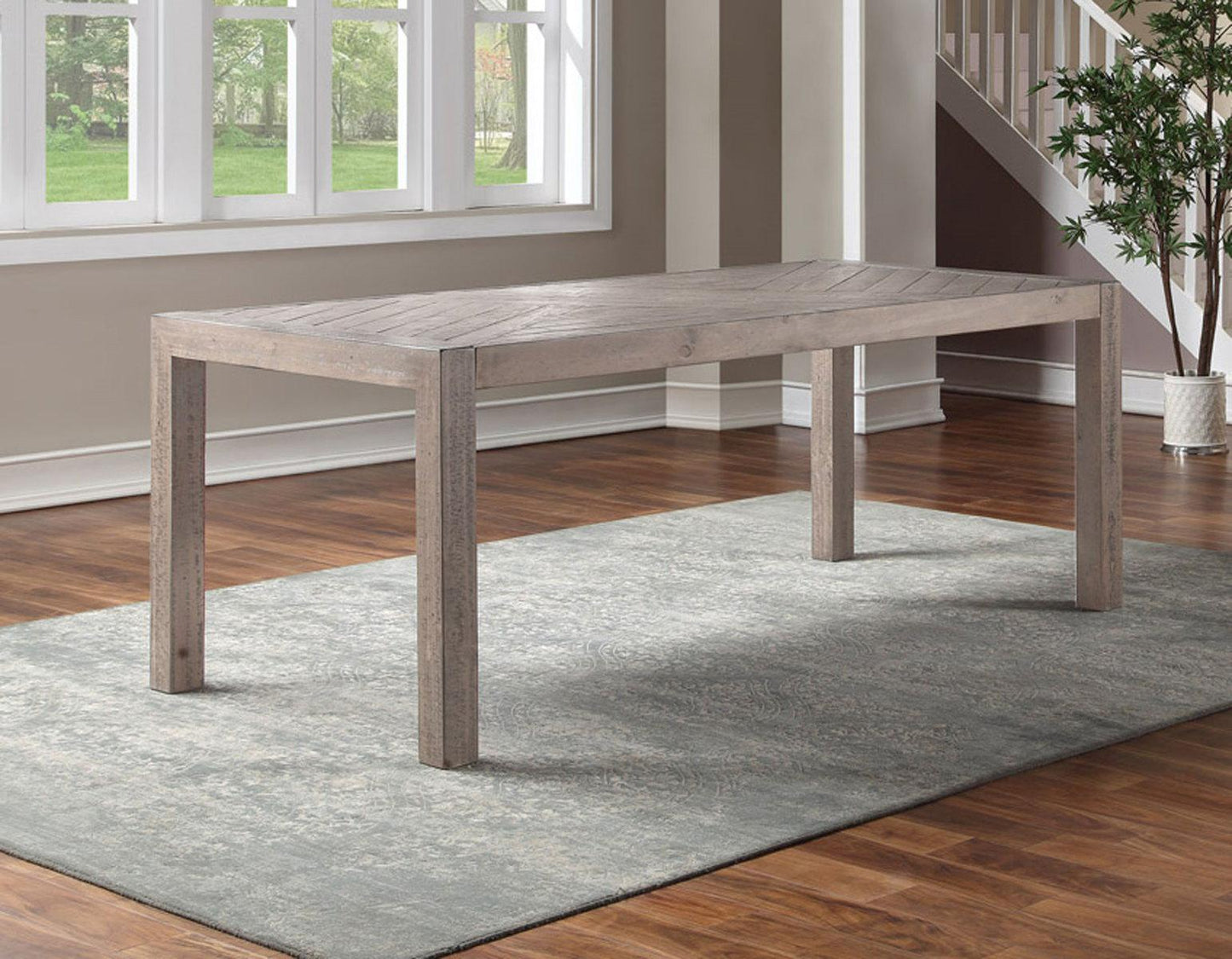 Steve Silver Auckland Reclaimed Wood Dining Table in Weathered Grey Steve Silver 2