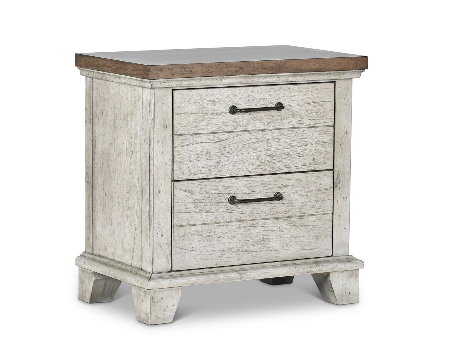 Steve Silver Bear Creek 2 Drawer Nightstand in White Smoke Steve Silver 2