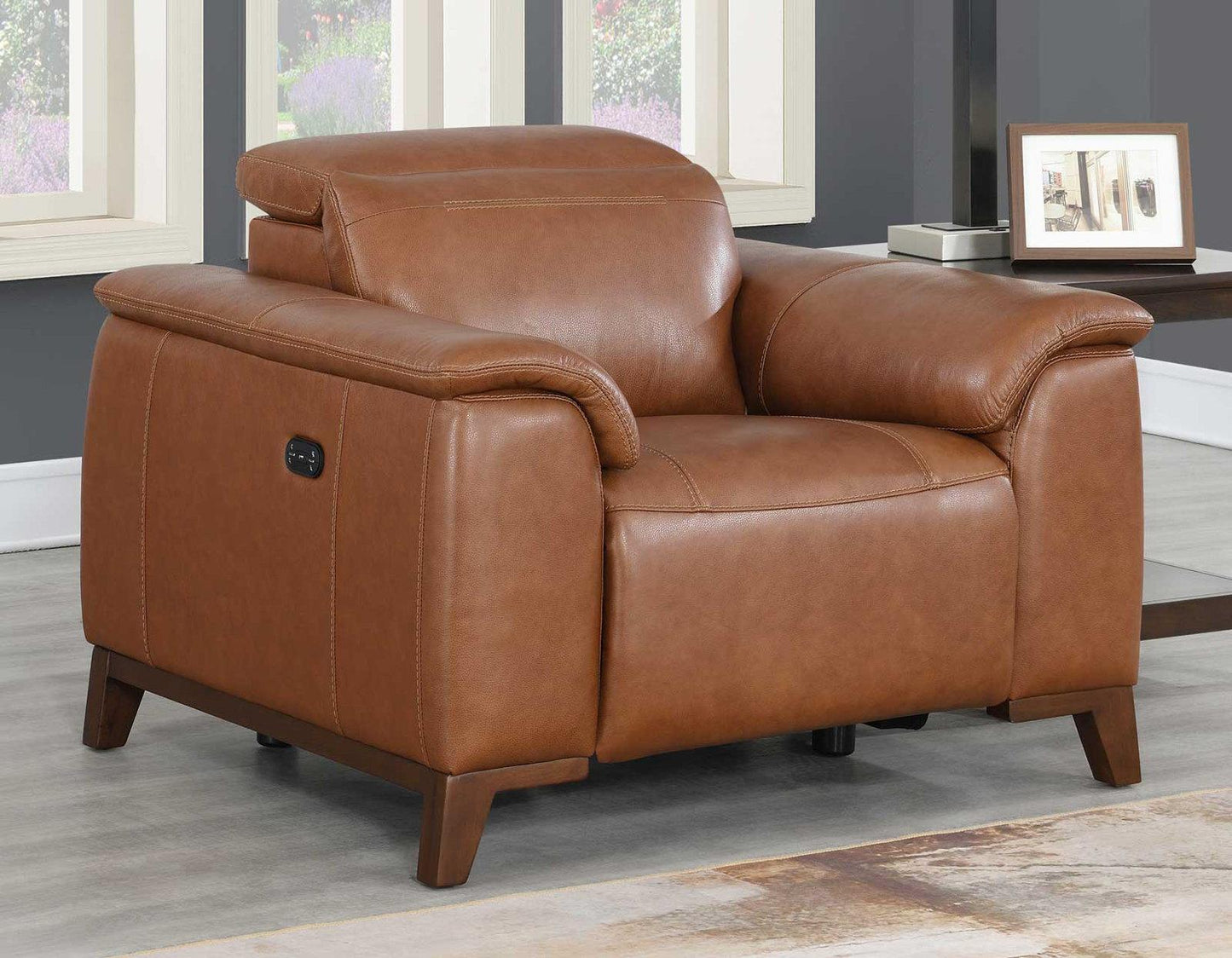 Steve Silver Bergamo Dual-Power Leather Recliner in Mocha Steve Silver 2