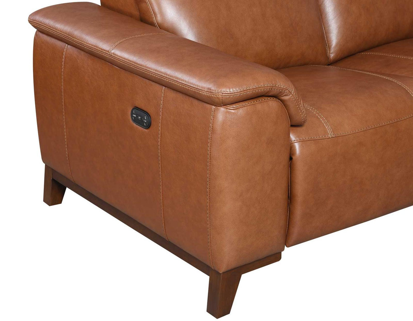 Steve Silver Bergamo Dual-Power Leather Reclining Loveseat in Mocha Steve Silver 2