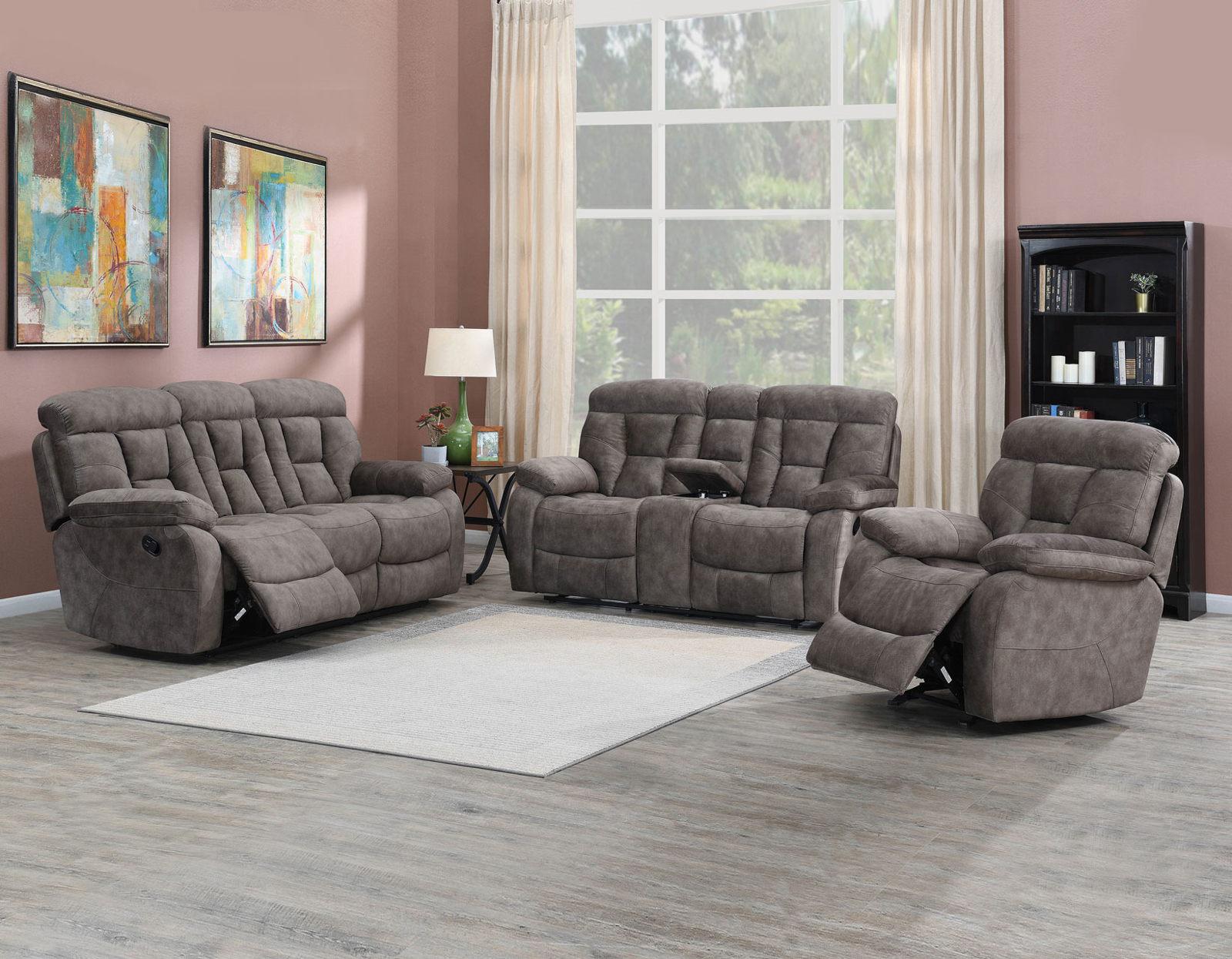 Steve Silver Bogata Manual Reclining Console Loveseat in Majestic Mushroom Steve Silver 2