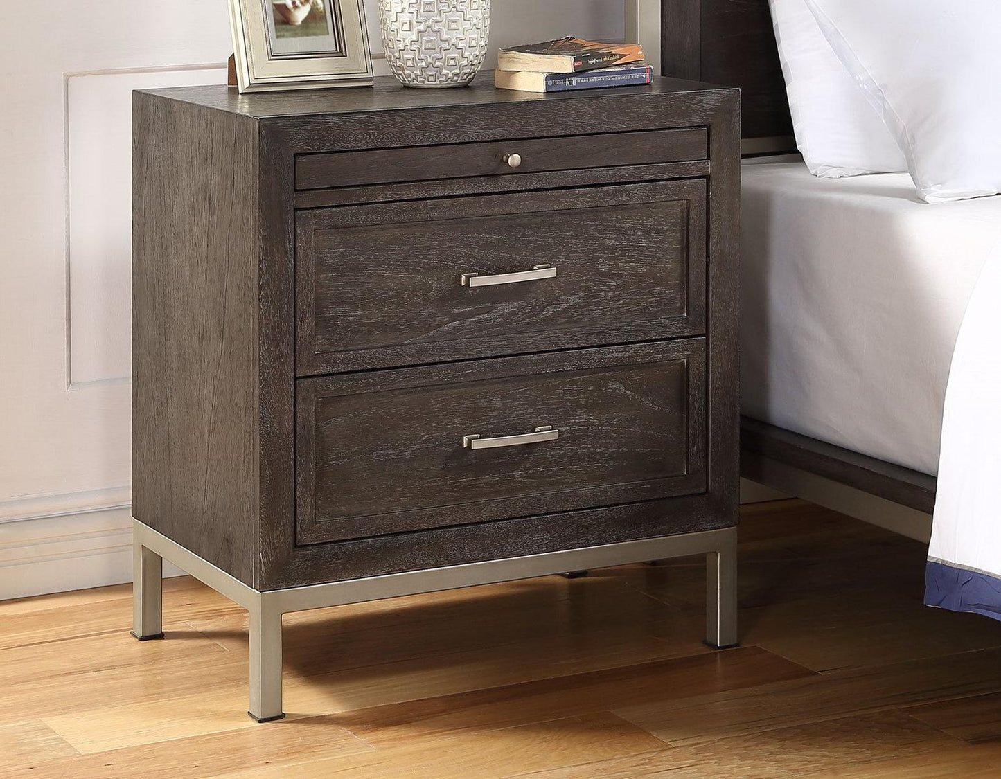 Steve Silver Broomfield 2 Drawer Nightstand in Walnut Steve Silver 2