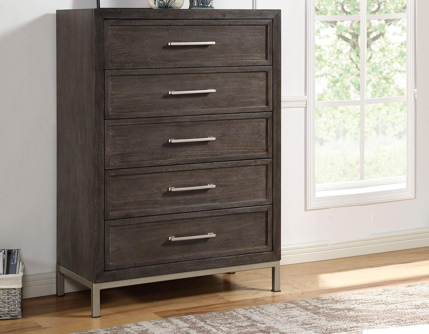 Steve Silver Broomfield 5 Drawer Chest in Walnut Steve Silver 2