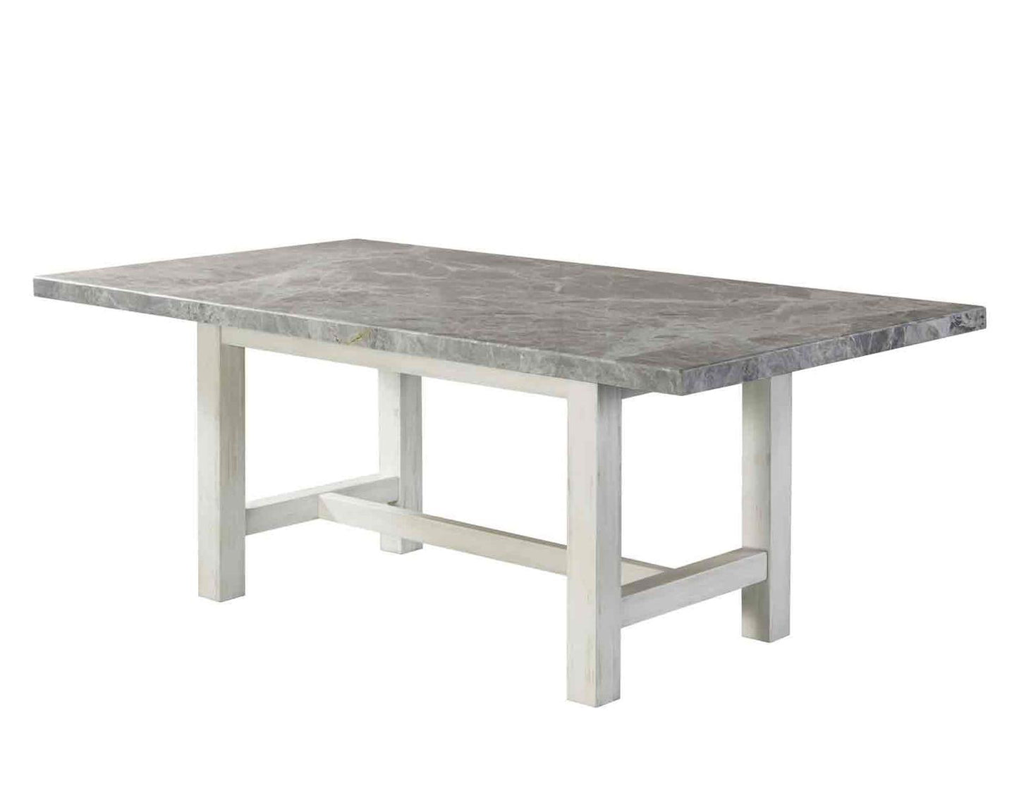 Steve Silver Canova Gray Marble Top Dining Table in Cathedral White Steve Silver 2