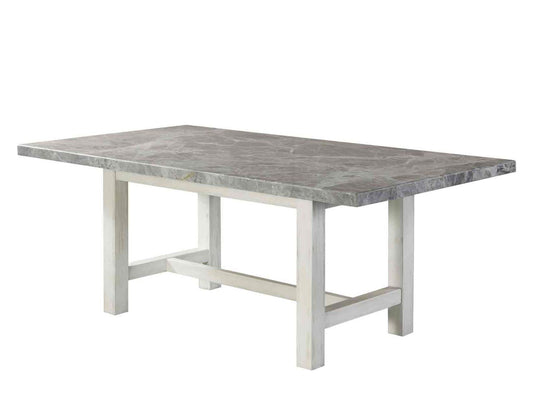 Steve Silver Canova Gray Marble Top Dining Table in Cathedral White Steve Silver 2