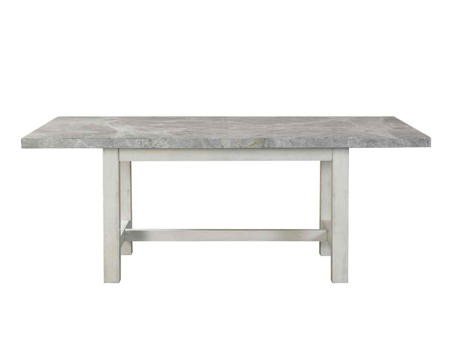 Steve Silver Canova Gray Marble Top Dining Table in Cathedral White Steve Silver 2