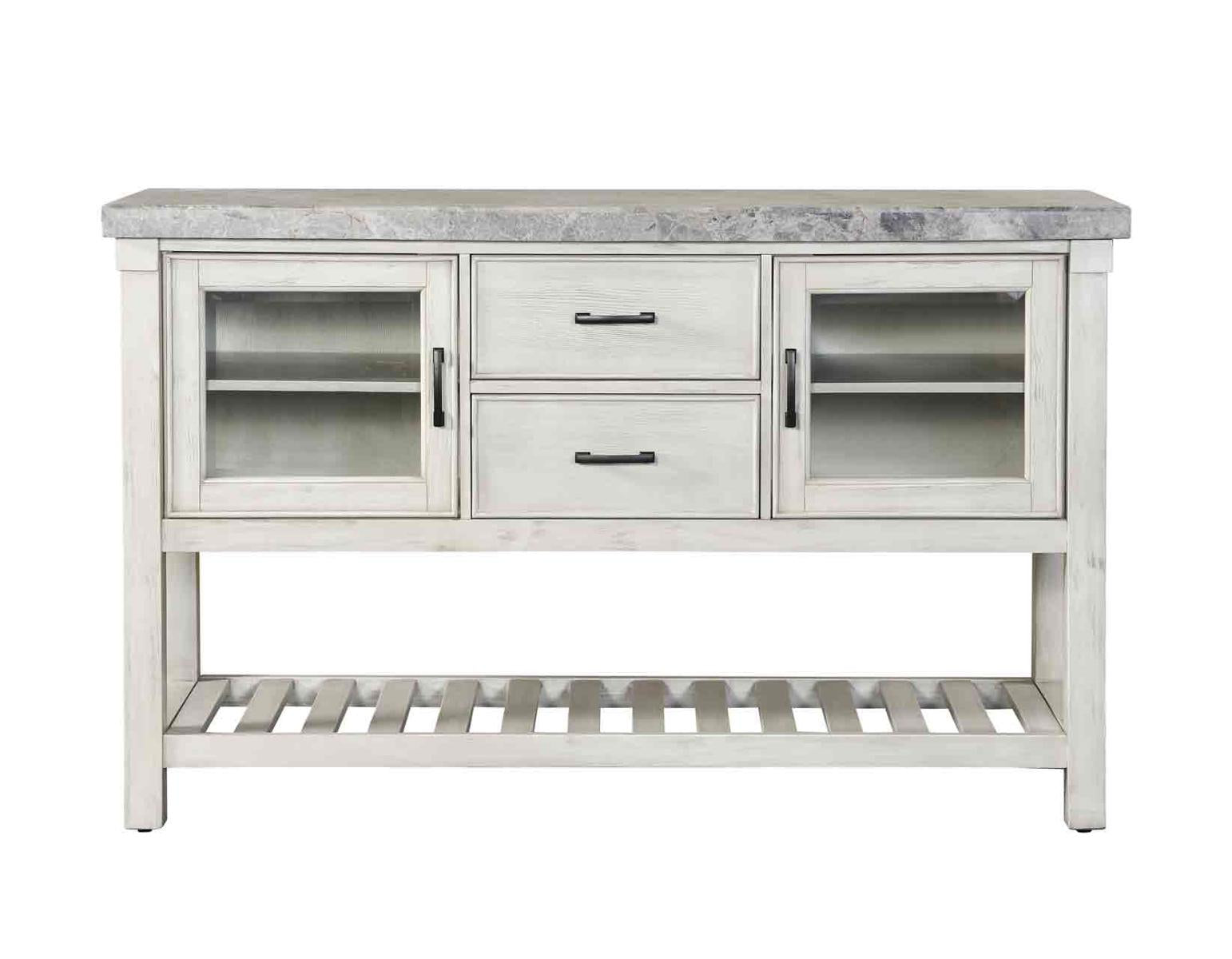 Steve Silver Canova Gray Marble Top Server in Cathedral White Steve Silver 2