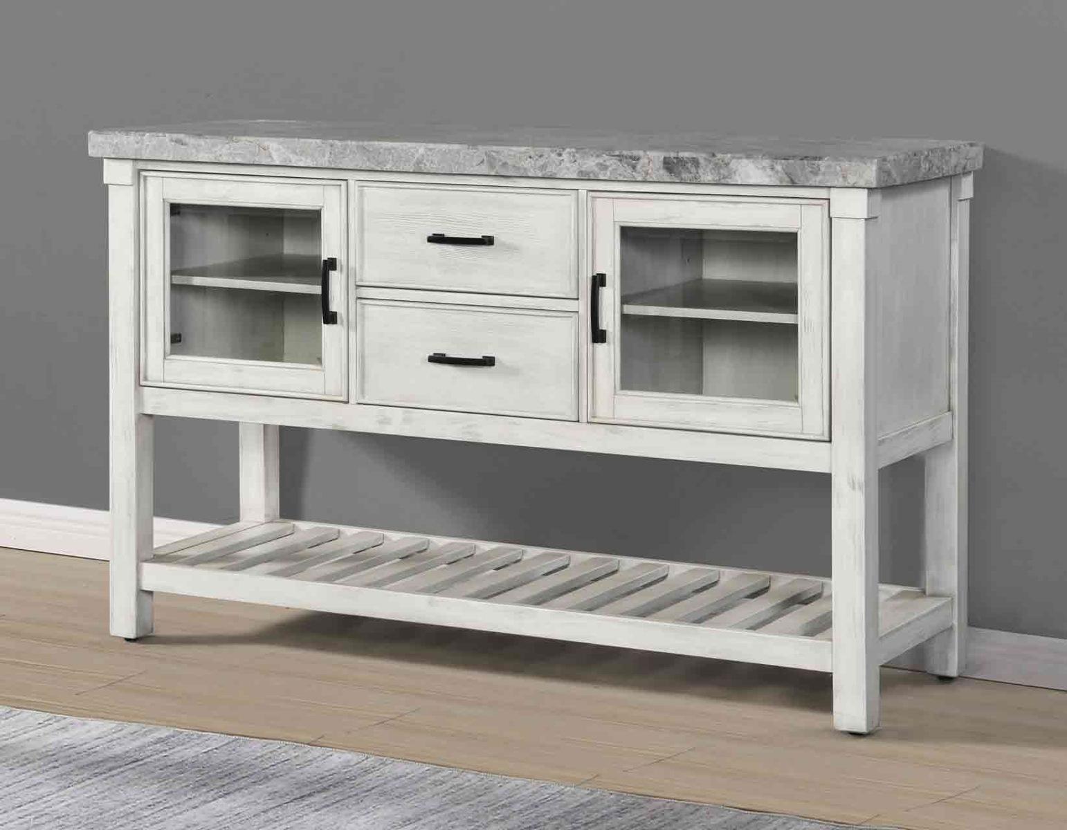 Steve Silver Canova Gray Marble Top Server in Cathedral White Steve Silver 2