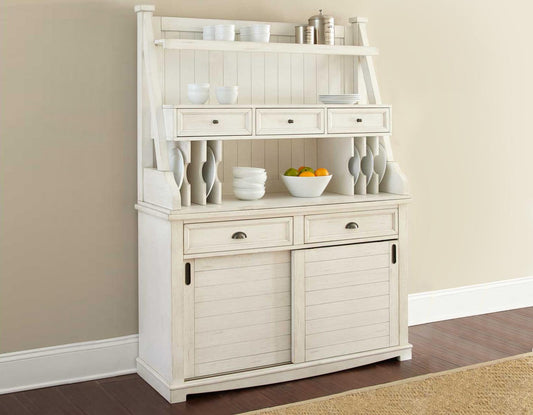 Steve Silver Cayla Buffet and Hutch in Antiqued White Steve Silver 2