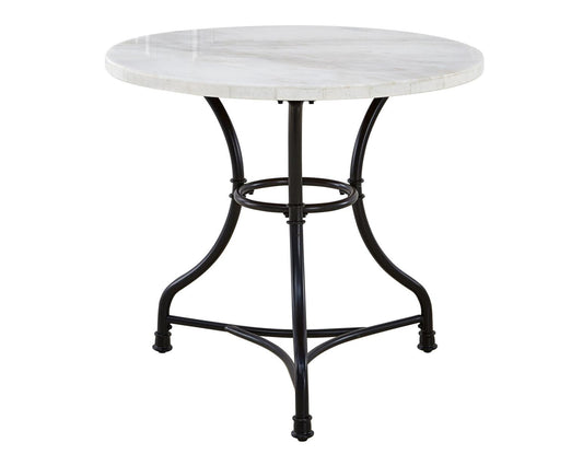 Steve Silver Claire Round White Marble Top Dining Table in White Steve Silver 2