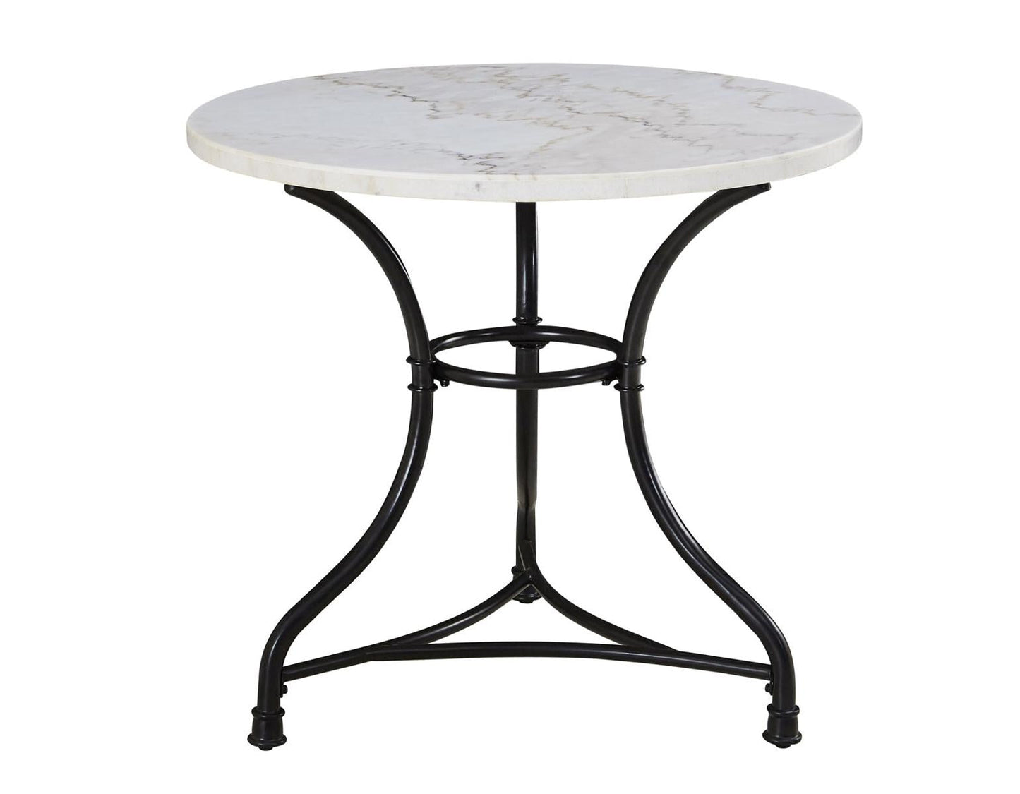 Steve Silver Claire Round White Marble Top Dining Table in White Steve Silver 2