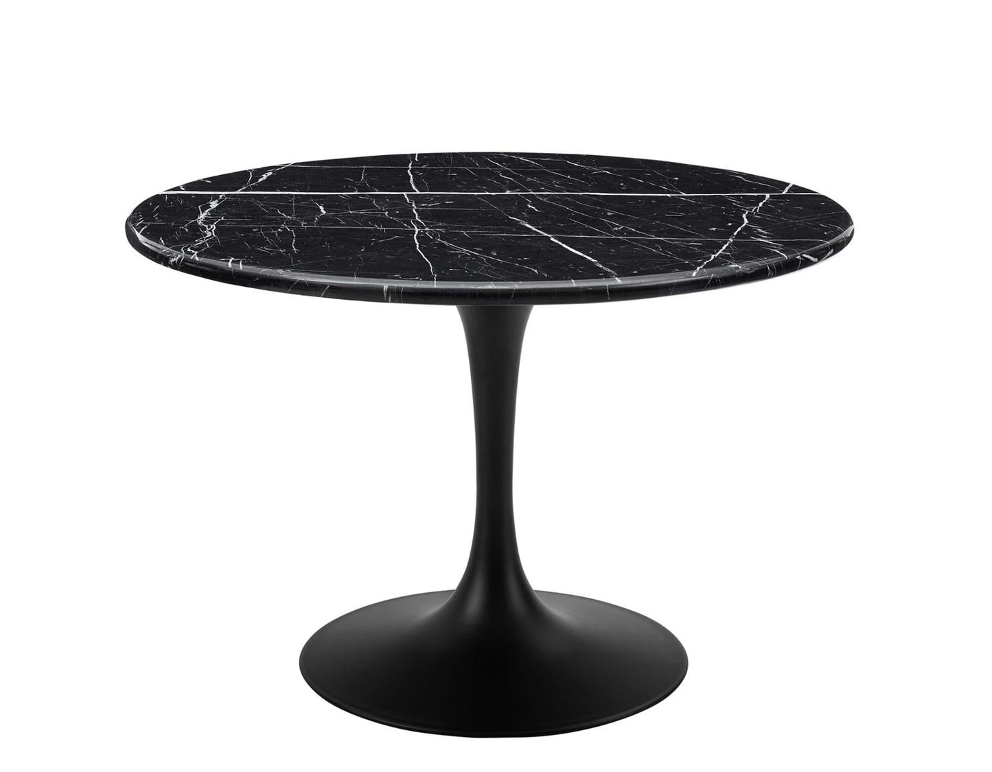 Steve Silver Colfax Round Black Marquina Marble Top Dining Table in Black Steve Silver 2