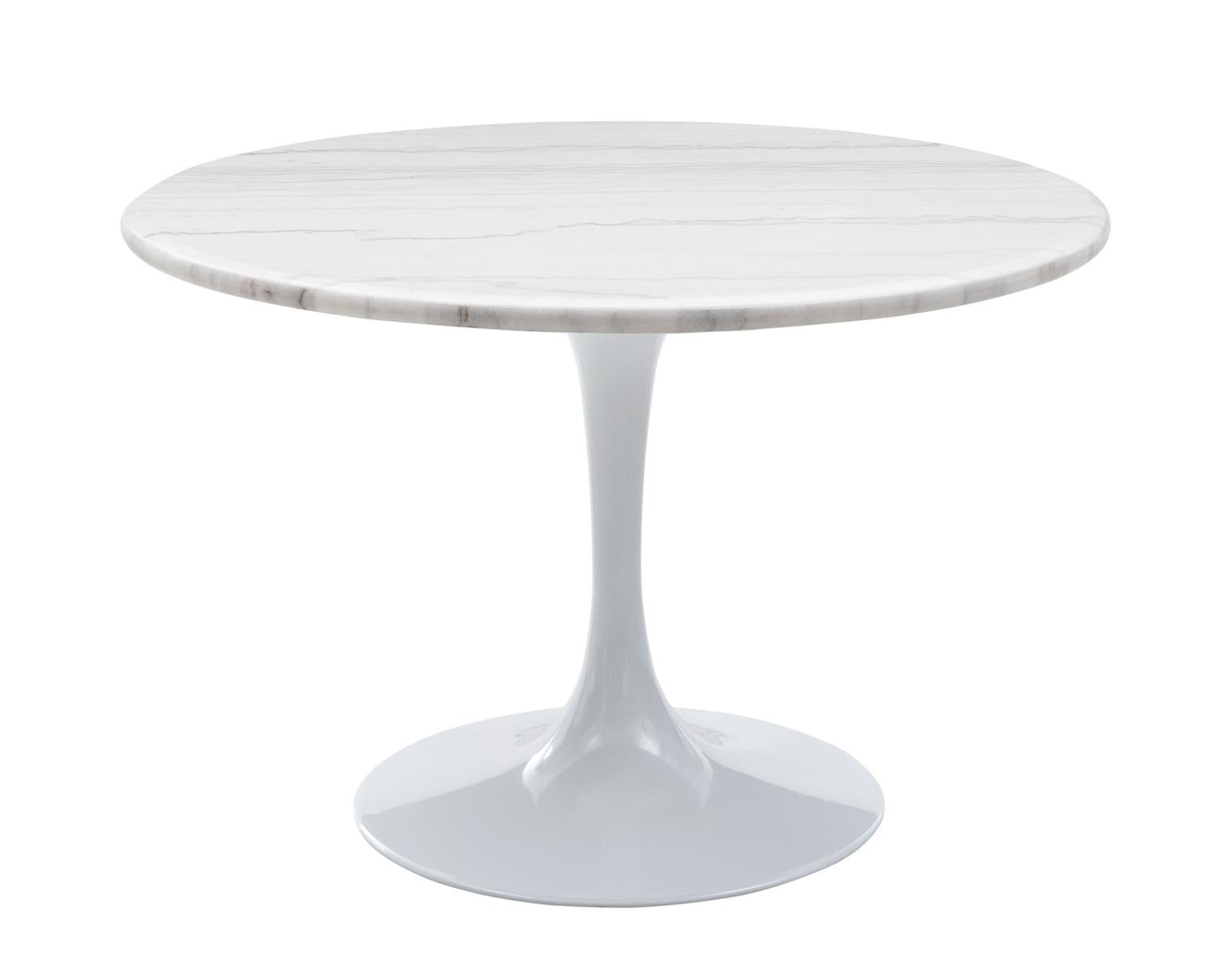 Steve Silver Colfax Round White Marble Top Dining Table in White Steve Silver 2