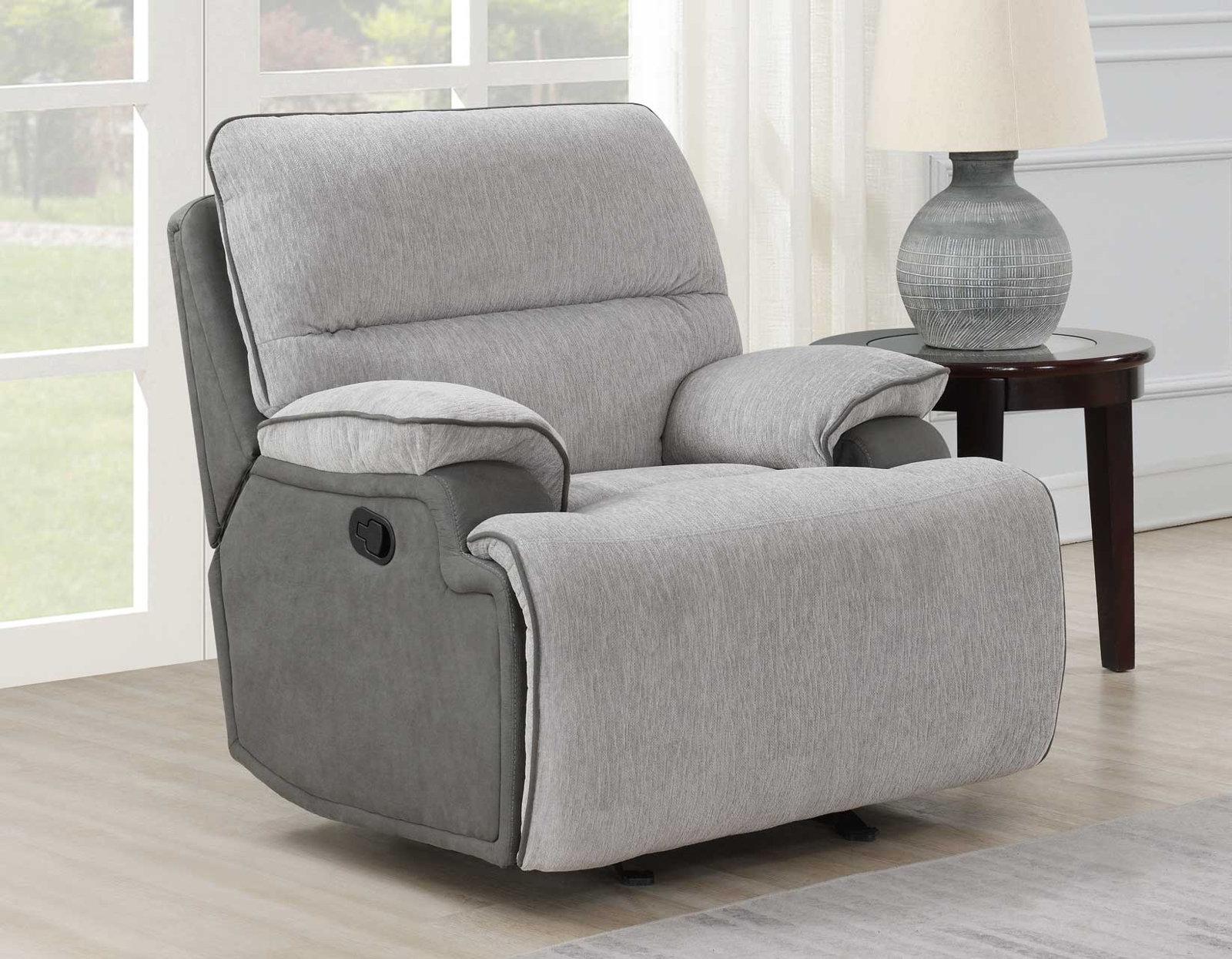 Steve Silver Cyprus Manual Glider Recliner in Two-Tone Cloud Steve Silver 2