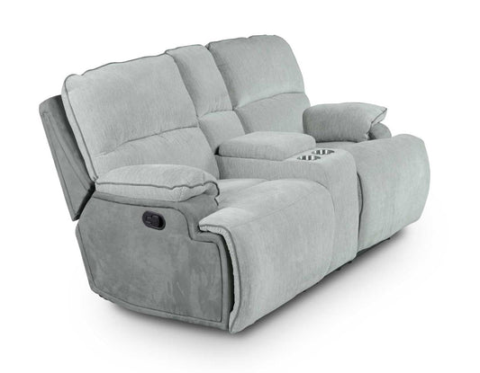 Steve Silver Cyprus Manual Reclining Console Loveseat in Two-Tone Cloud Steve Silver 2