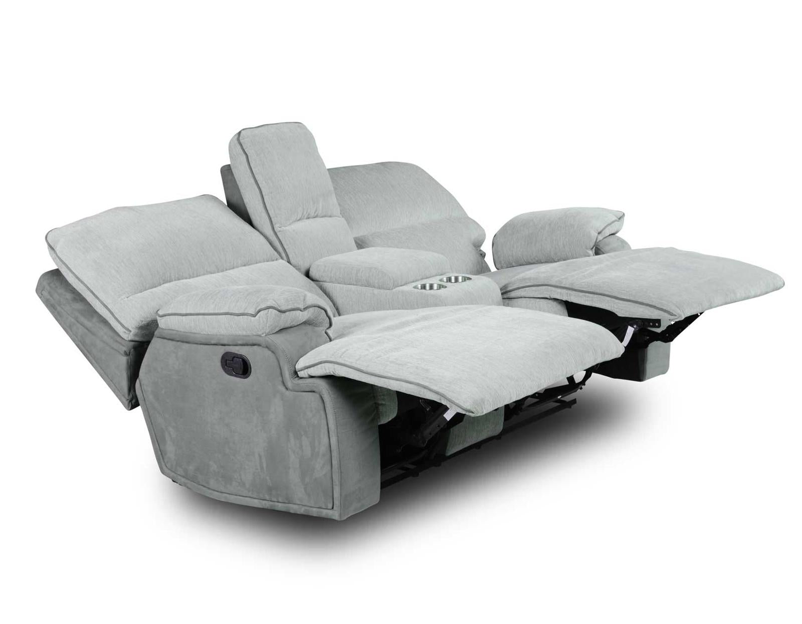 Steve Silver Cyprus Manual Reclining Console Loveseat in Two-Tone Cloud Steve Silver 2