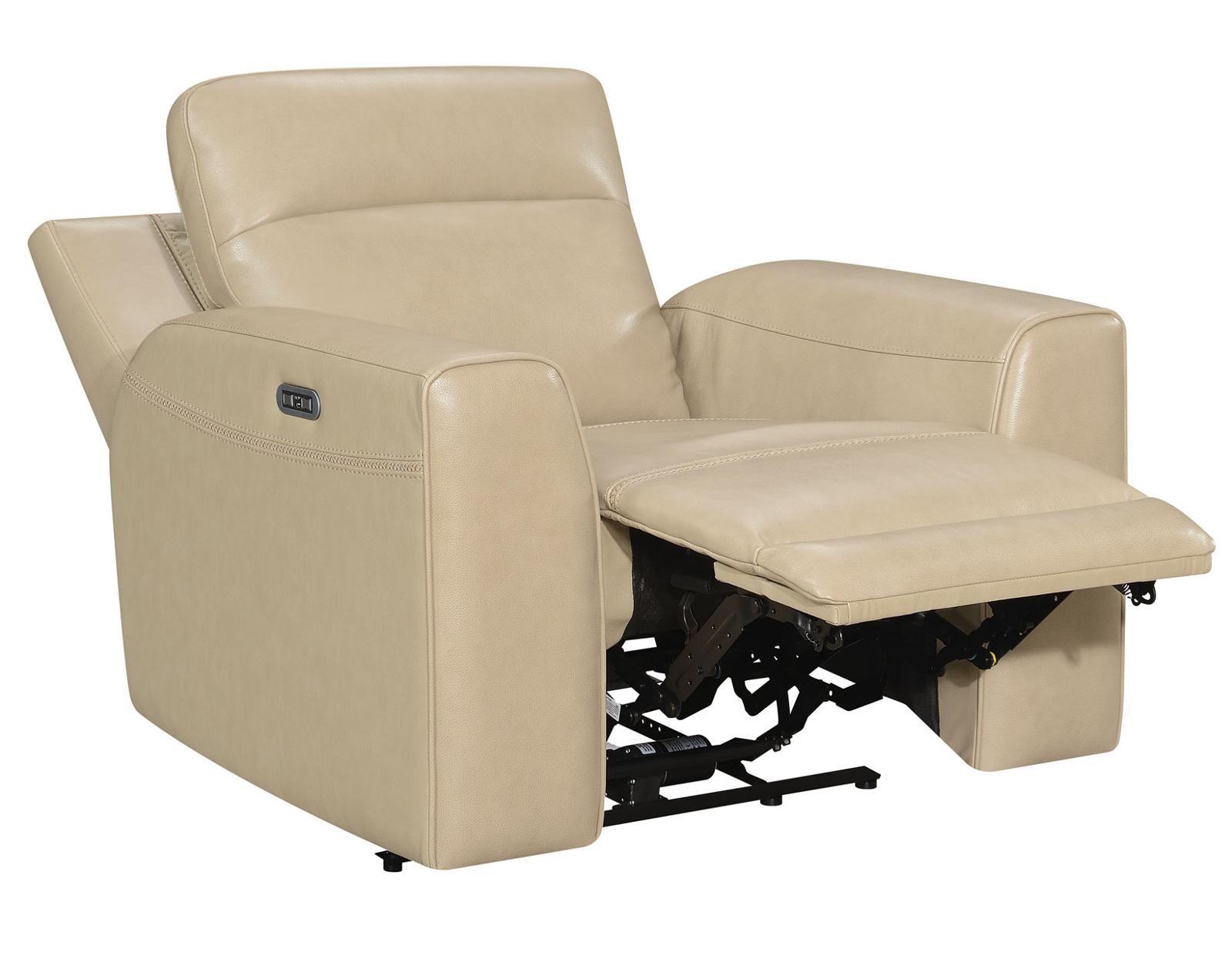 Steve Silver Doncella Leather Dual Power Recliner in Surly Sand Steve Silver 2